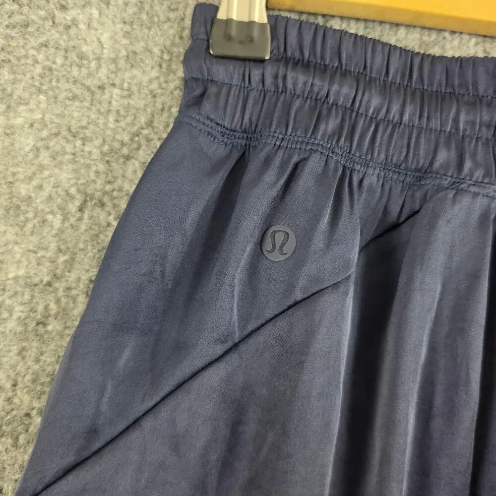 Lululemon Skirt Women 2 Glide Away Slip Midi Navy Blue Athletic Yoga Summer Chic